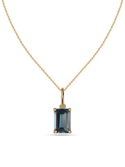 London Blue Topaz Gold Pendant with Chain