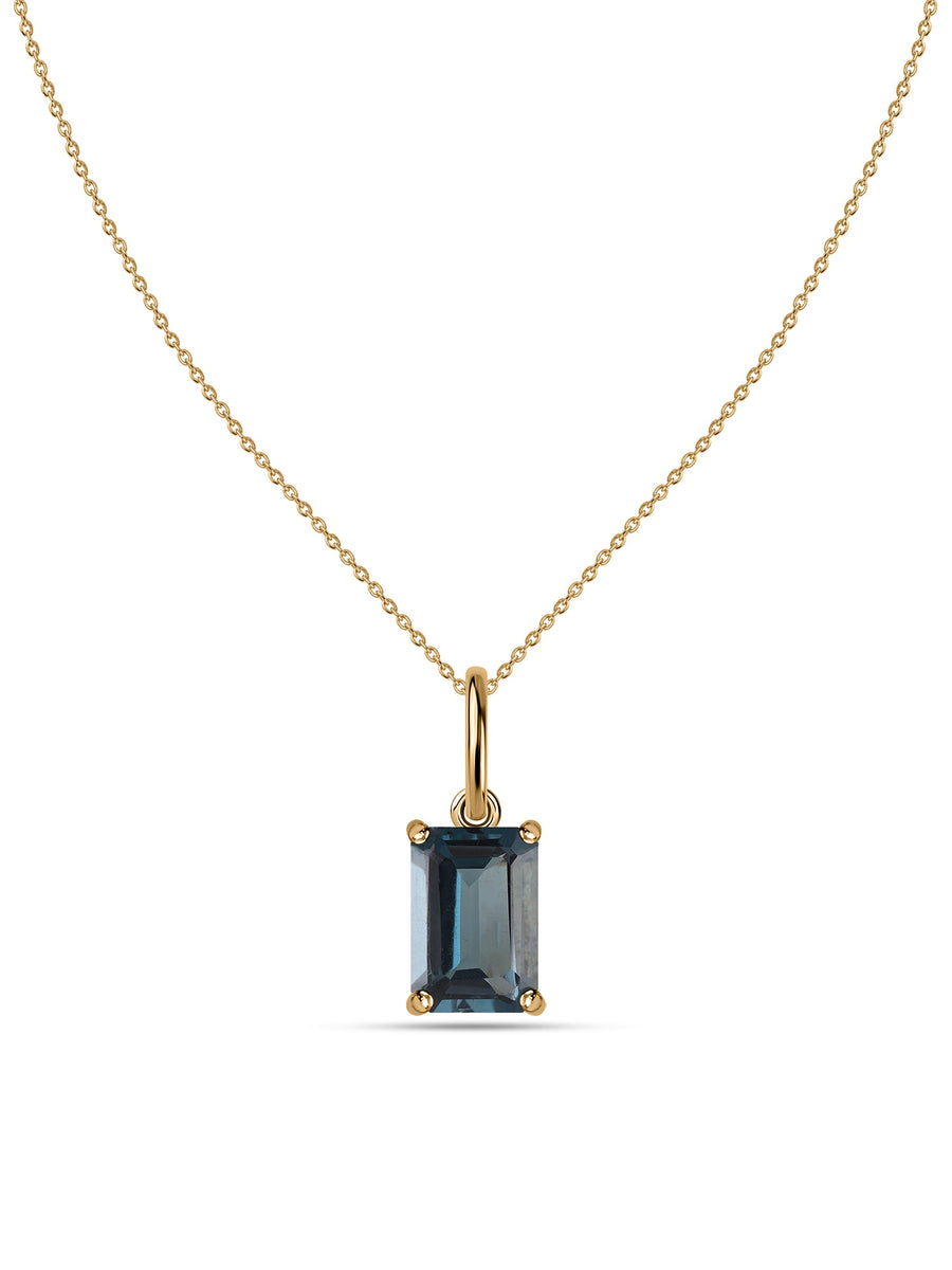 London Blue Topaz Gold Pendant with Chain