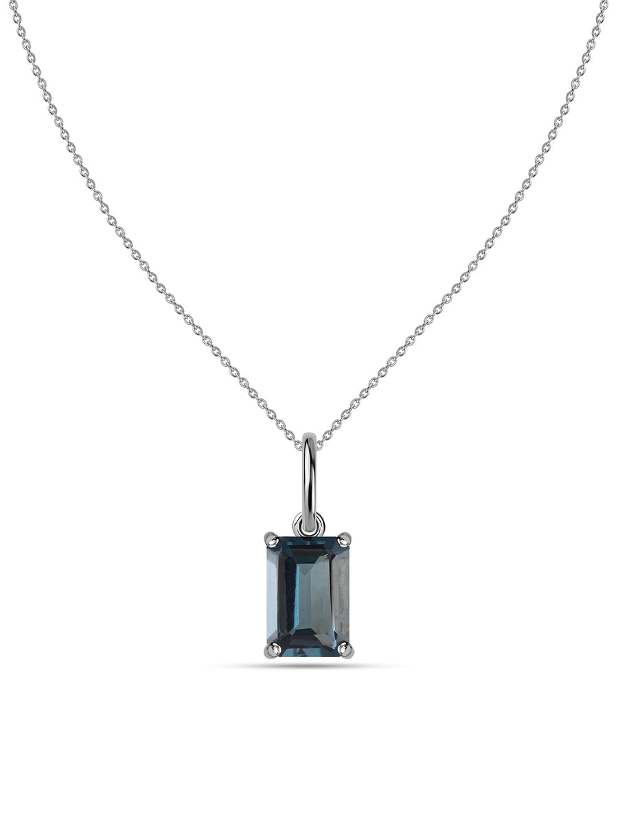 London Blue Topaz Gold Pendant with Chain