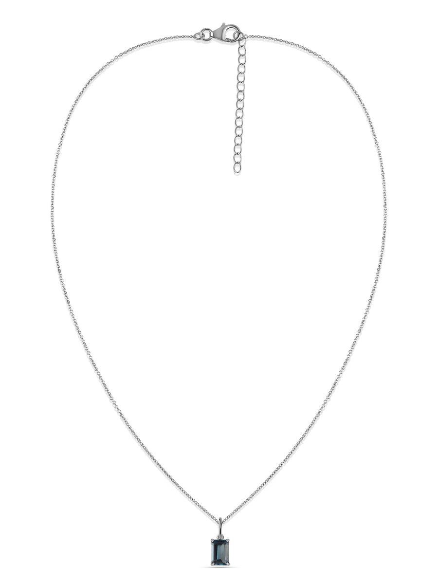 London Blue Topaz Gold Pendant with Chain