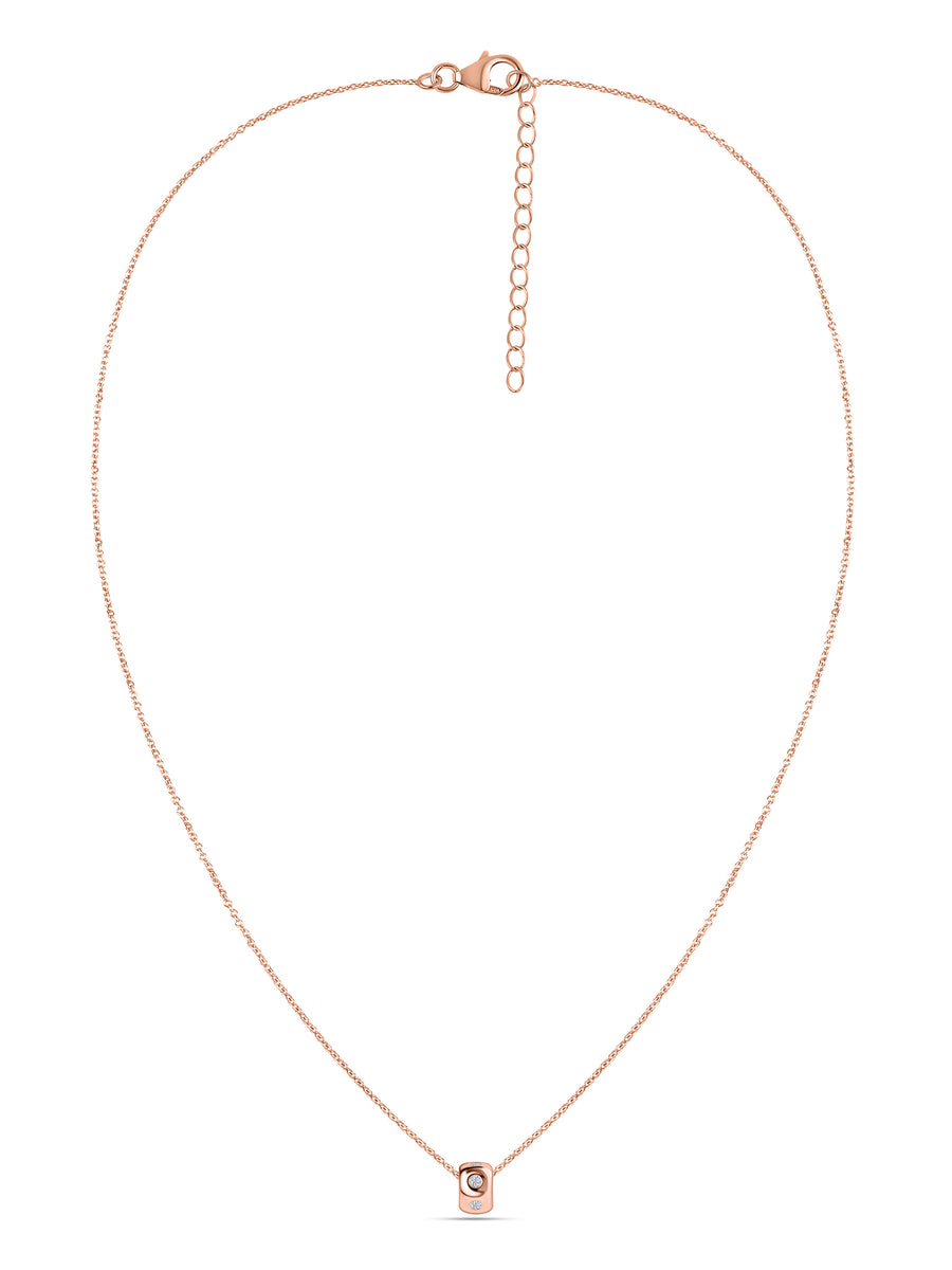Lab Diamond Minimal Gold Pendant with Chain
