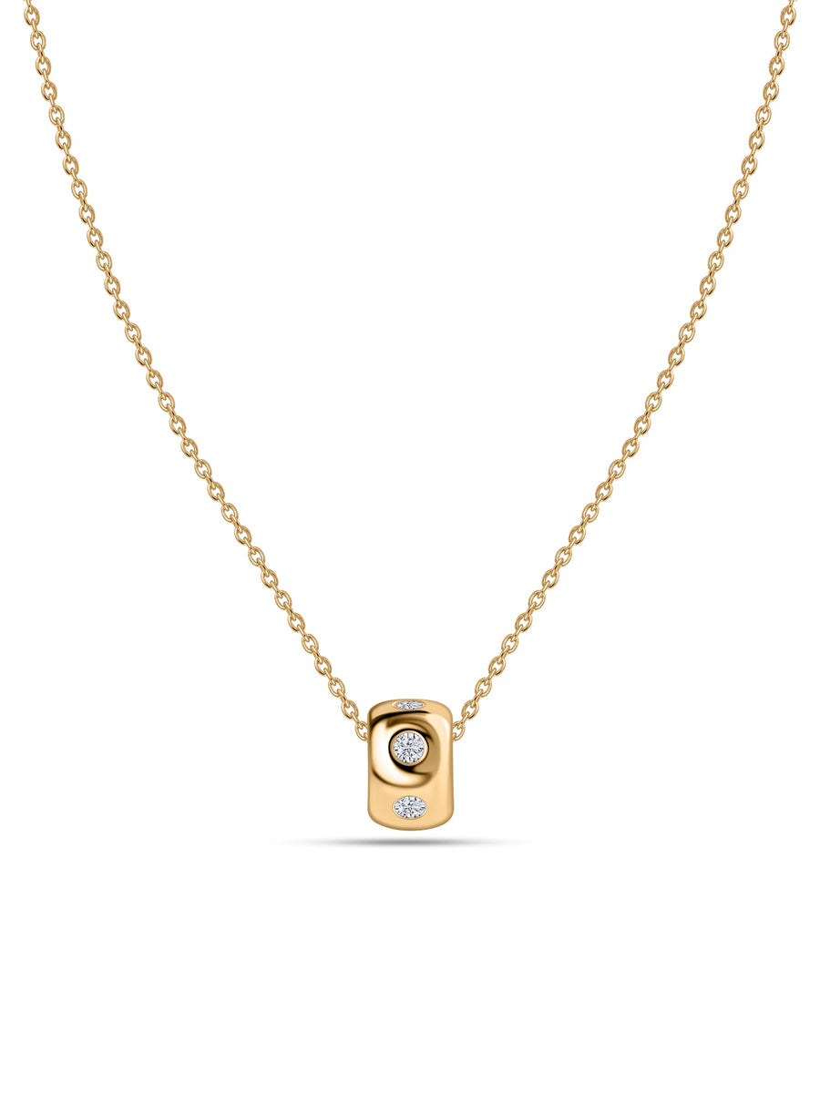 Lab Diamond Minimal Gold Pendant with Chain