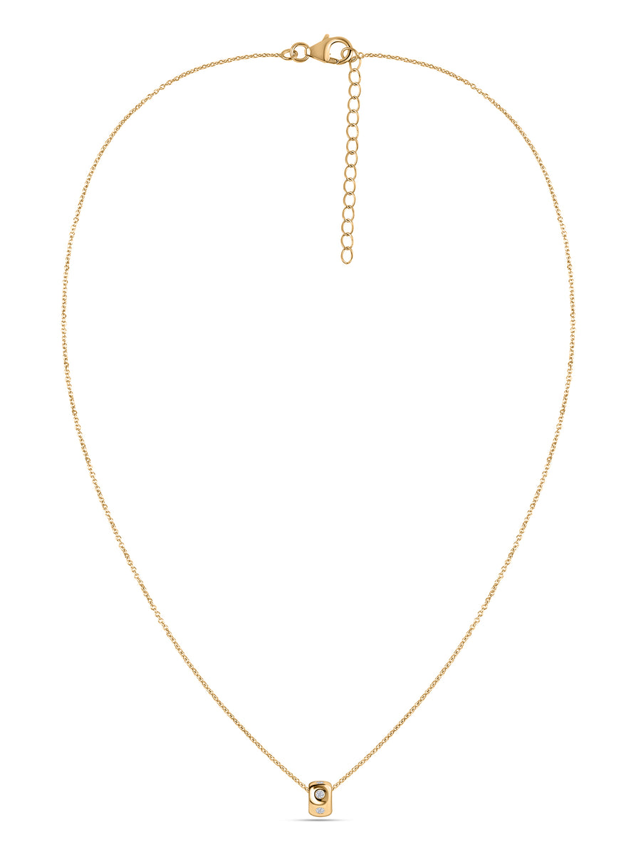 Lab Diamond Minimal Gold Pendant with Chain
