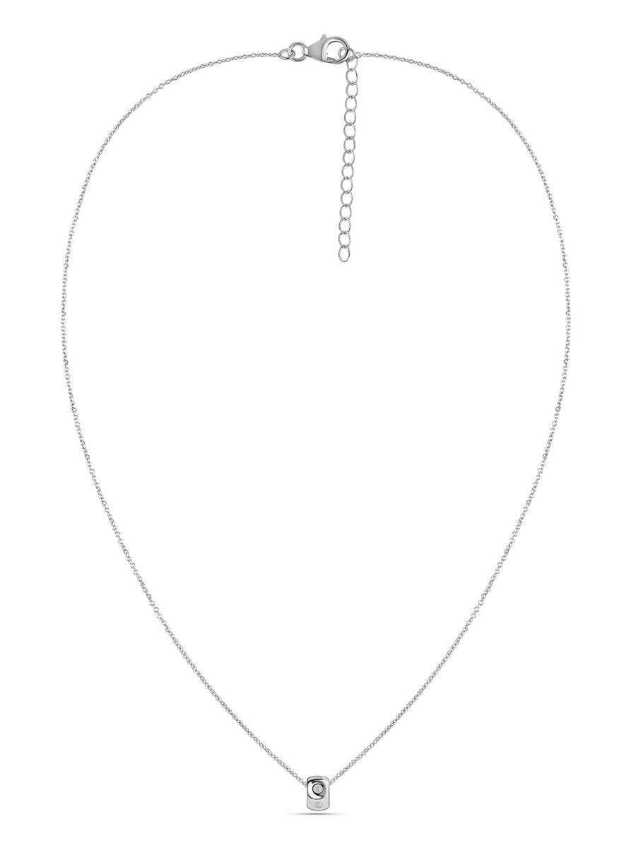 Lab Diamond Minimal Gold Pendant with Chain