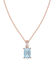 Aquamarine Majesty Pendant with Chain