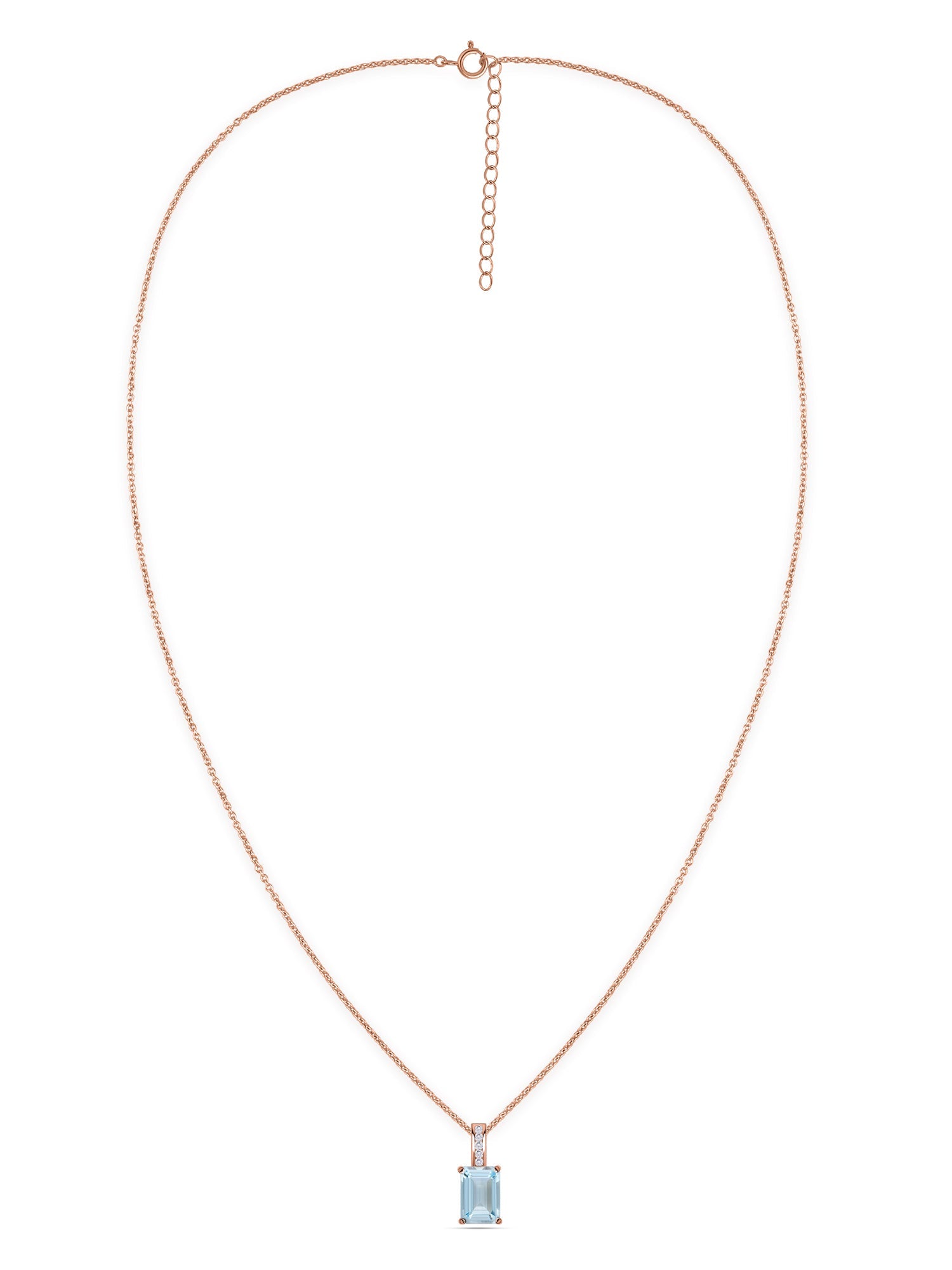 Aquamarine Majesty Pendant with Chain
