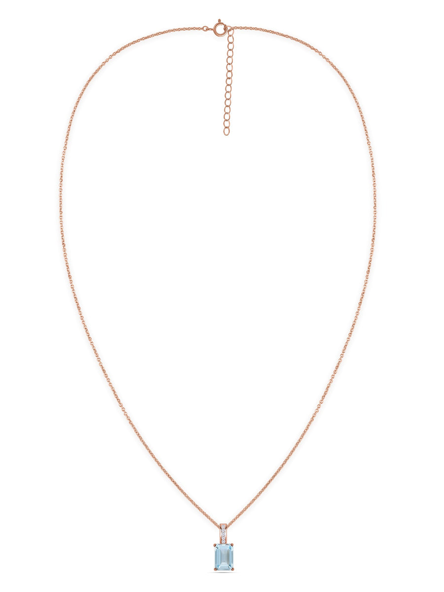 Aquamarine Majesty Pendant with Chain