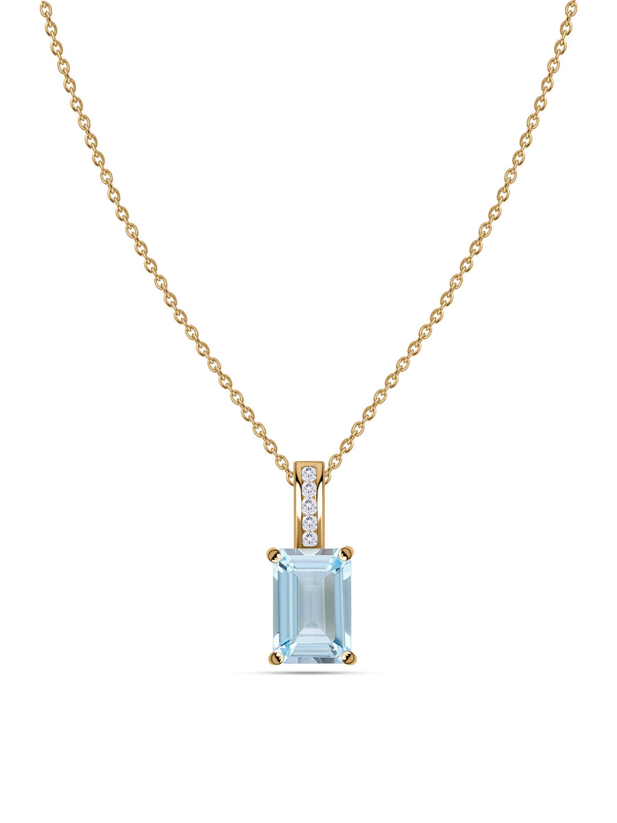 Aquamarine Majesty Pendant with Chain