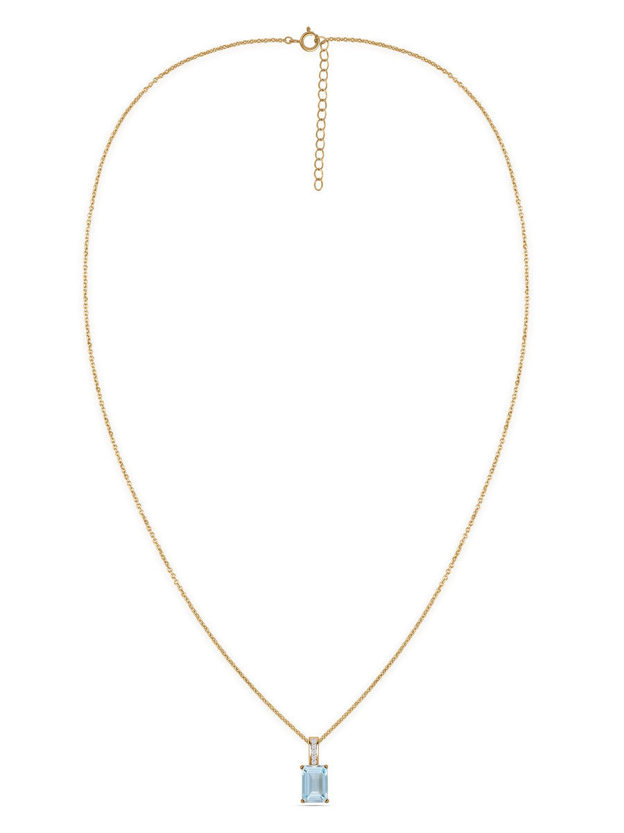 Aquamarine Majesty Pendant with Chain