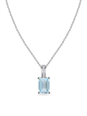 Aquamarine Majesty Pendant with Chain