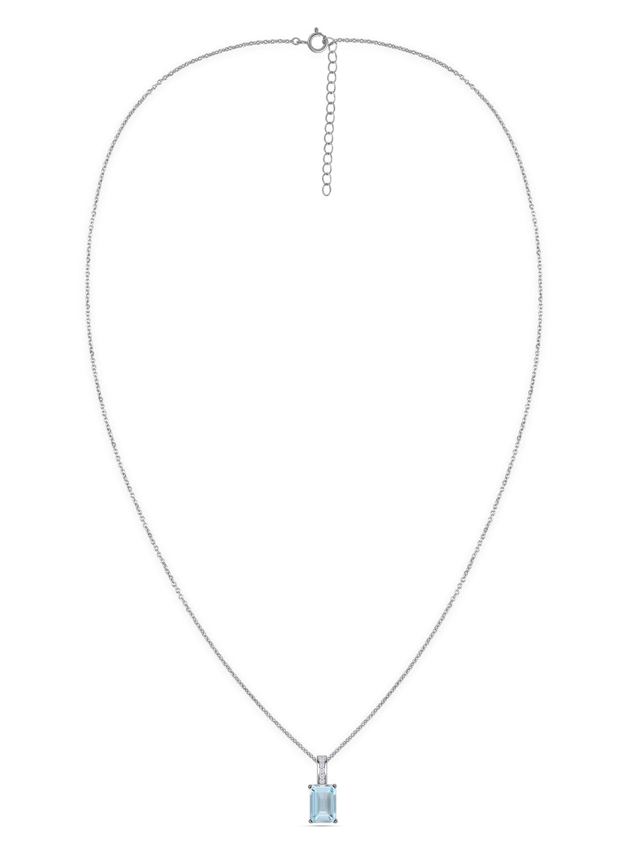Aquamarine Majesty Pendant with Chain