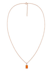 Fire Opal Majesty Gold Pendant with Chain