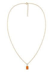 Fire Opal Majesty Gold Pendant with Chain