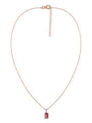 Blush Radiance Natural Pink Tourmaline Pendant with Chain