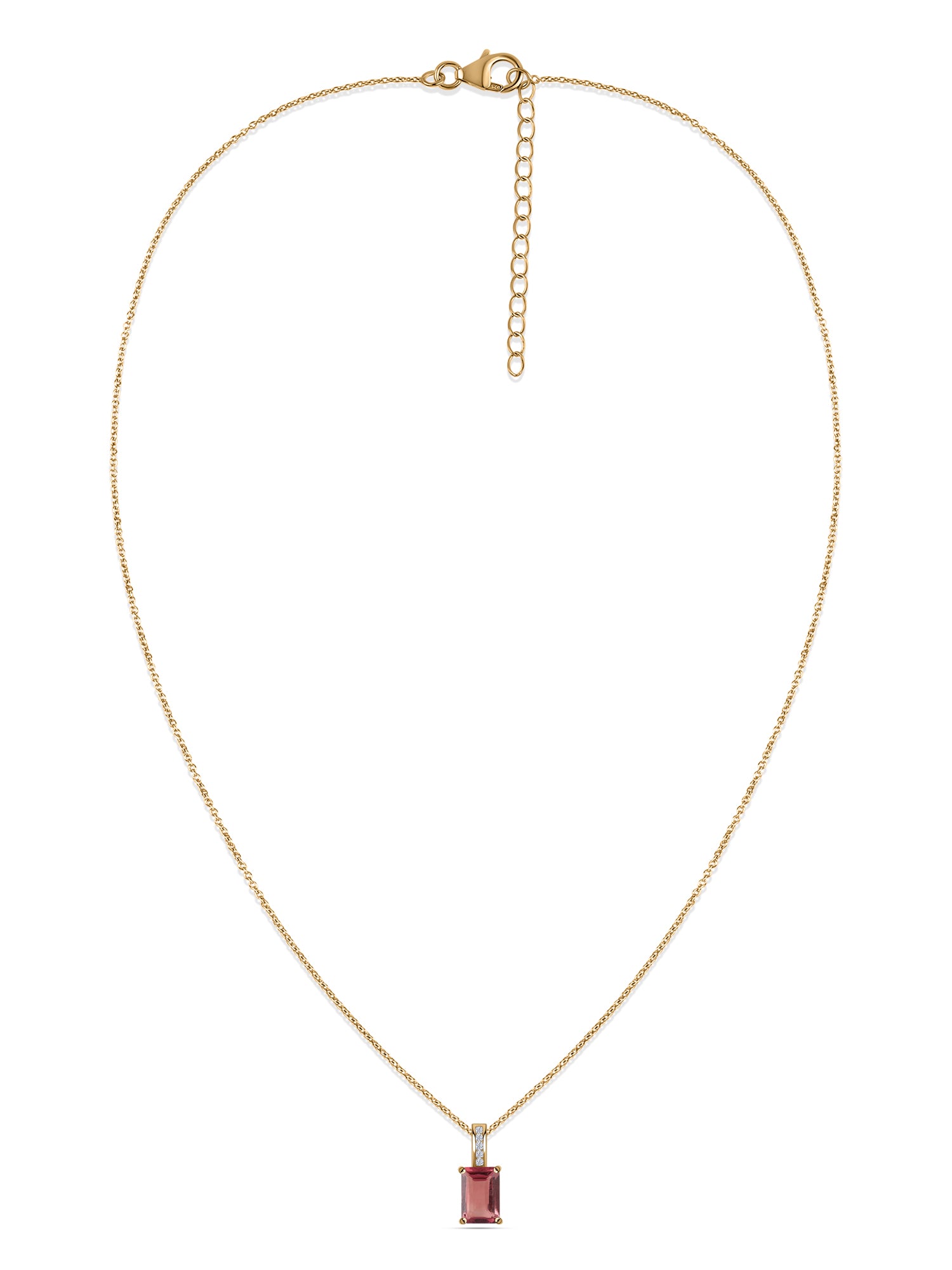 Blush Radiance Pink Tourmaline Pendant with Chain