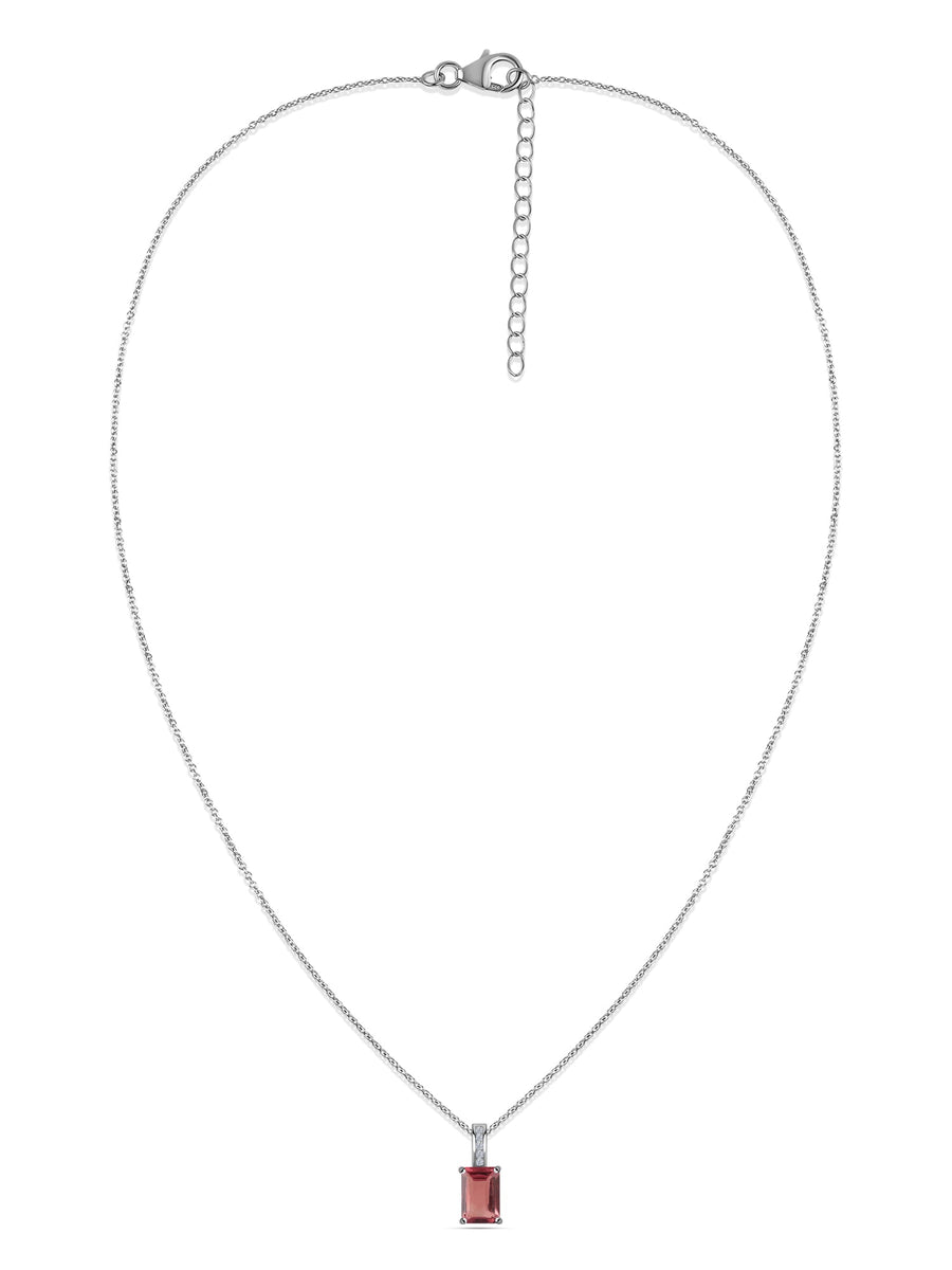 Blush Radiance Pink Tourmaline Pendant with Chain