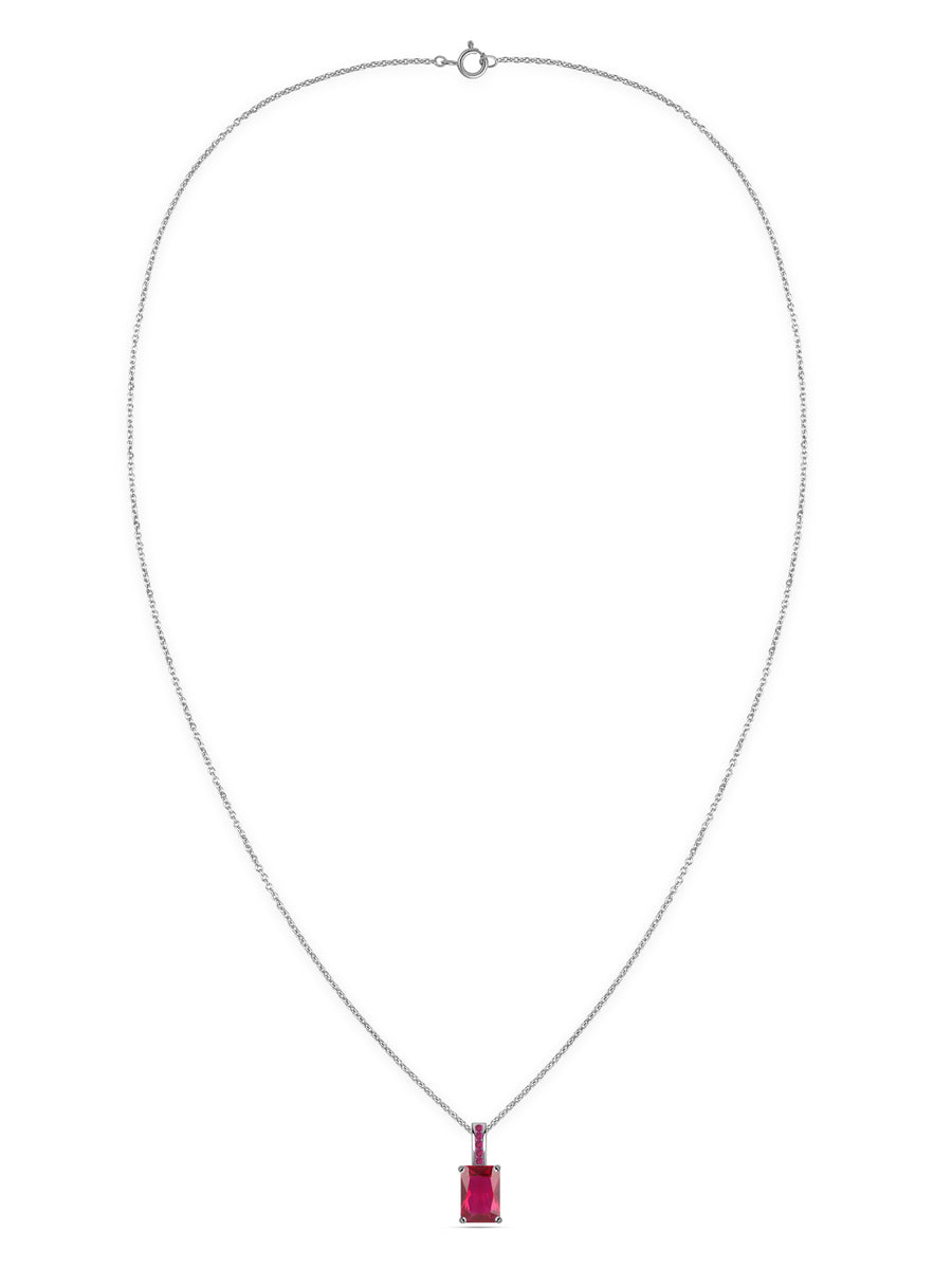Timeless Radiance Silver Ruby Pendant Necklace