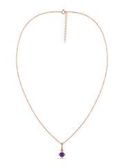 Natural Amethyst Gold Pendant With Chain