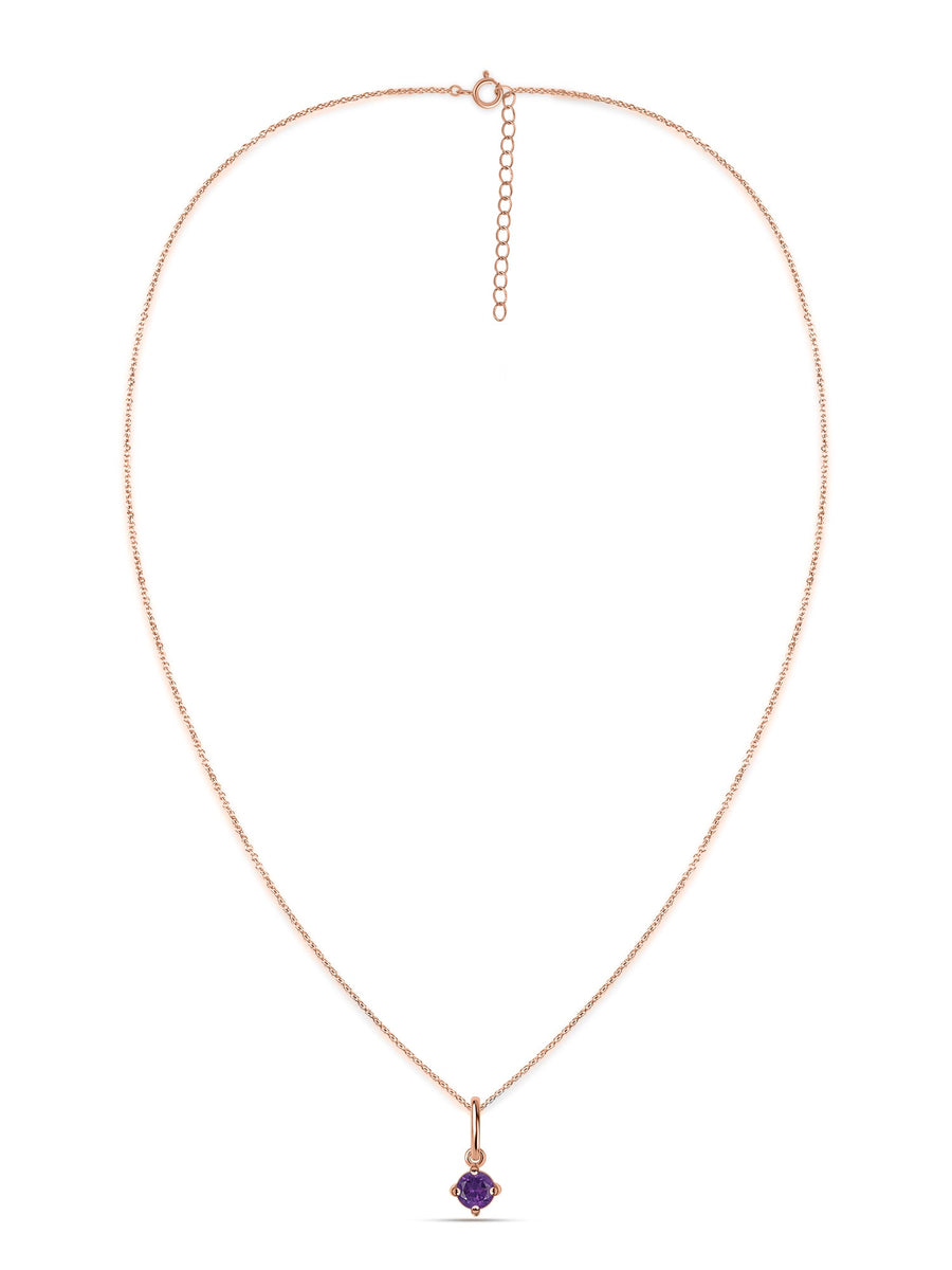 Natural Amethyst Gold Pendant With Chain