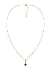 Natural Amethyst Gold Pendant With Chain