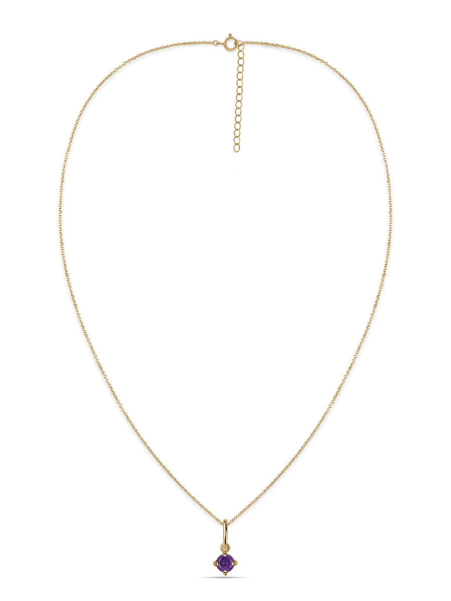 Natural Amethyst Gold Pendant With Chain