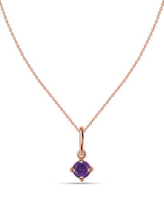 Natural Amethyst Gold Pendant With Chain