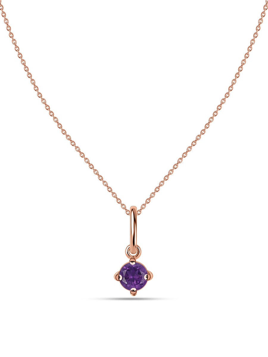 Natural Amethyst Gold Pendant With Chain