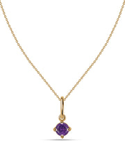 Natural Amethyst Gold Pendant With Chain