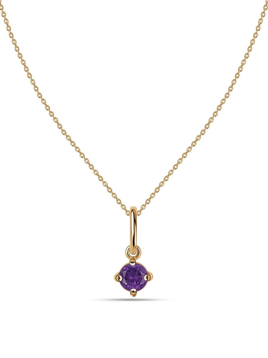 Natural Amethyst Gold Pendant With Chain
