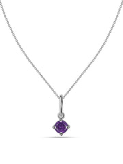 Natural Amethyst Gold Pendant With Chain