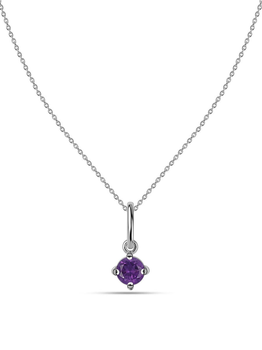 Natural Amethyst Gold Pendant With Chain