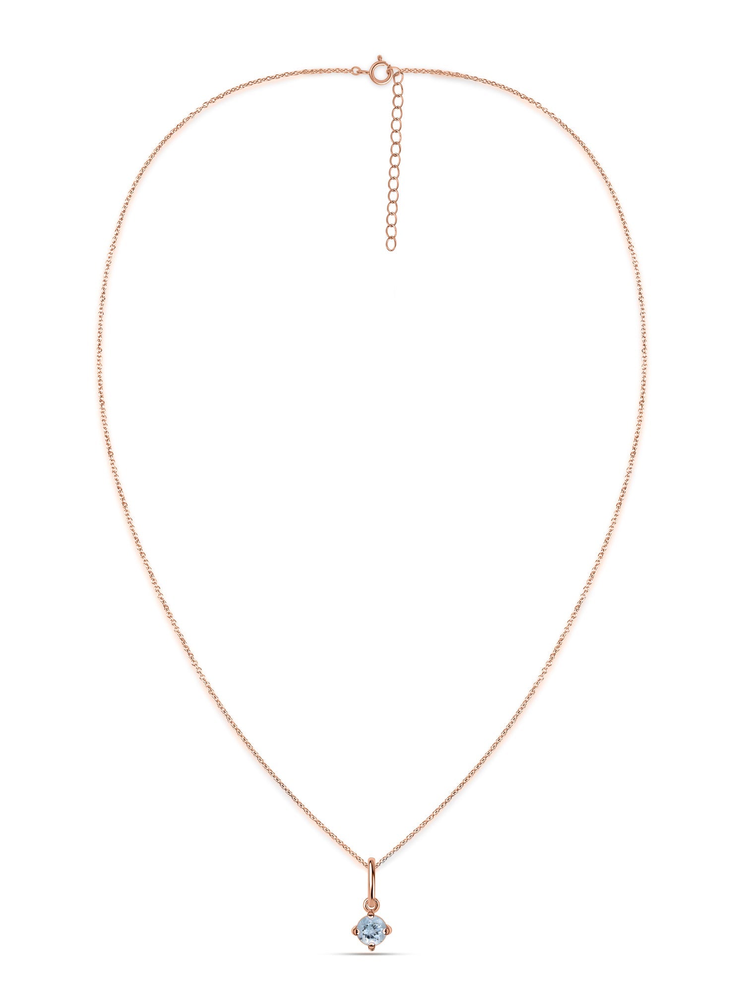 Natural Aquamarine Gold Pendant With Chain