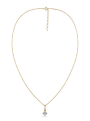 Natural Aquamarine Gold Pendant With Chain