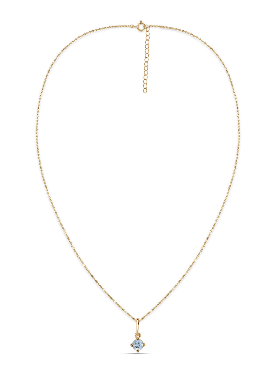 Natural Aquamarine Gold Pendant With Chain