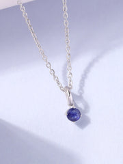 Ocean Whisper Blue Sapphire Silver Pendant With Chain