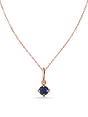 Blue Sapphire Gemstone Gold Pendant With Chain