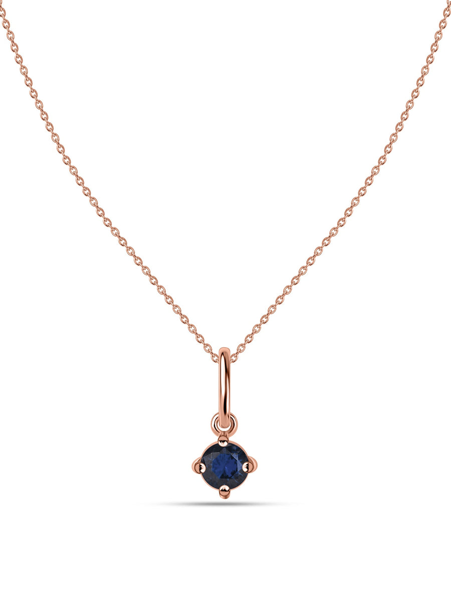 Blue Sapphire Gemstone Gold Pendant With Chain