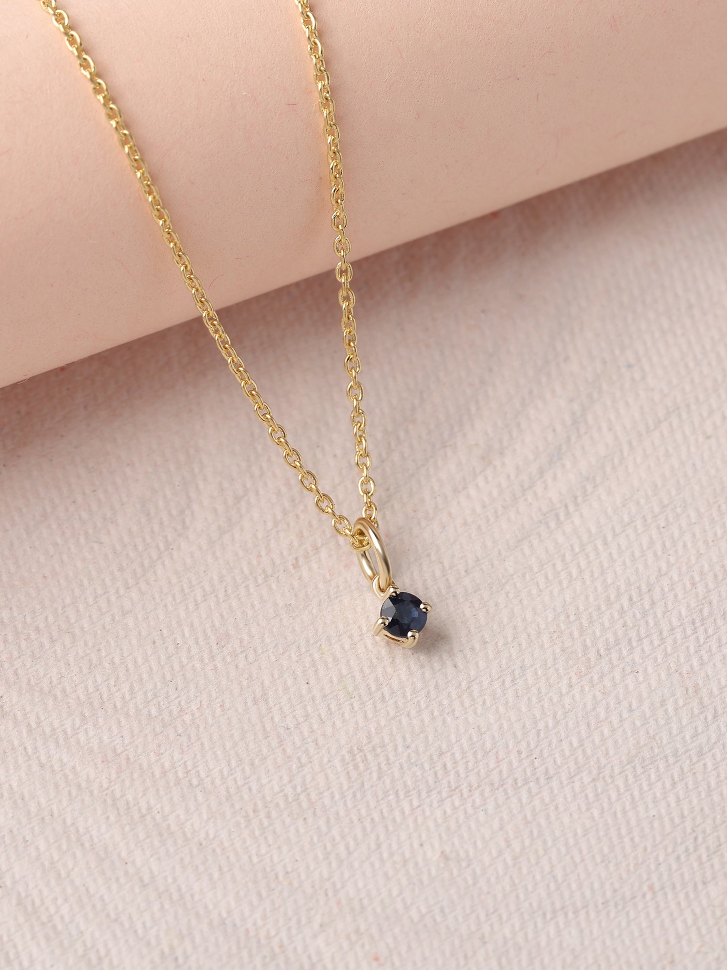 Blue Sapphire Gemstone Gold Pendant With Chain