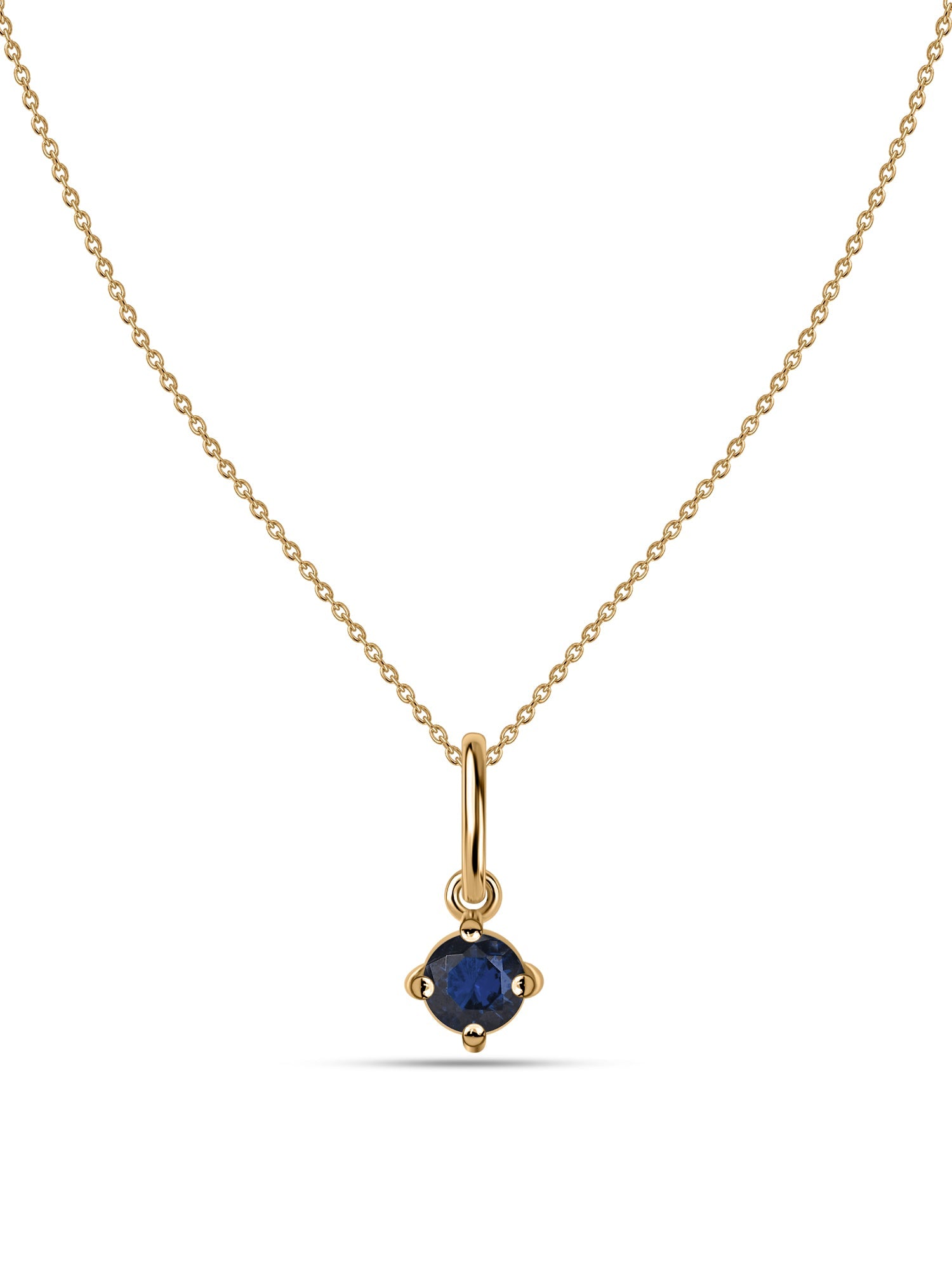 Blue Sapphire Gemstone Gold Pendant With Chain