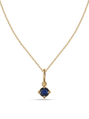 Blue Sapphire Gemstone Gold Pendant With Chain