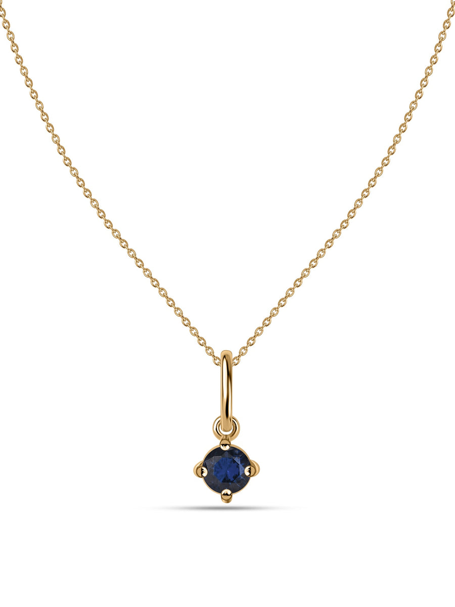 Blue Sapphire Gemstone Gold Pendant With Chain