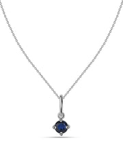 Blue Sapphire Gemstone Gold Pendant With Chain