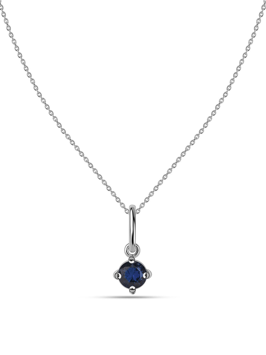 Blue Sapphire Gemstone Gold Pendant With Chain