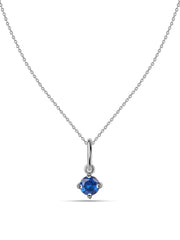Ocean Whisper Blue Sapphire Silver Pendant With Chain