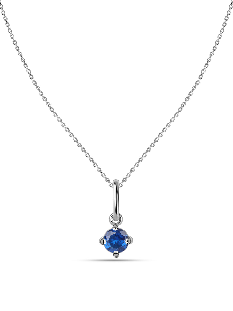 Ocean Whisper Blue Sapphire Silver Pendant With Chain