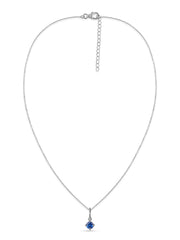Ocean Whisper Blue Sapphire Silver Pendant With Chain