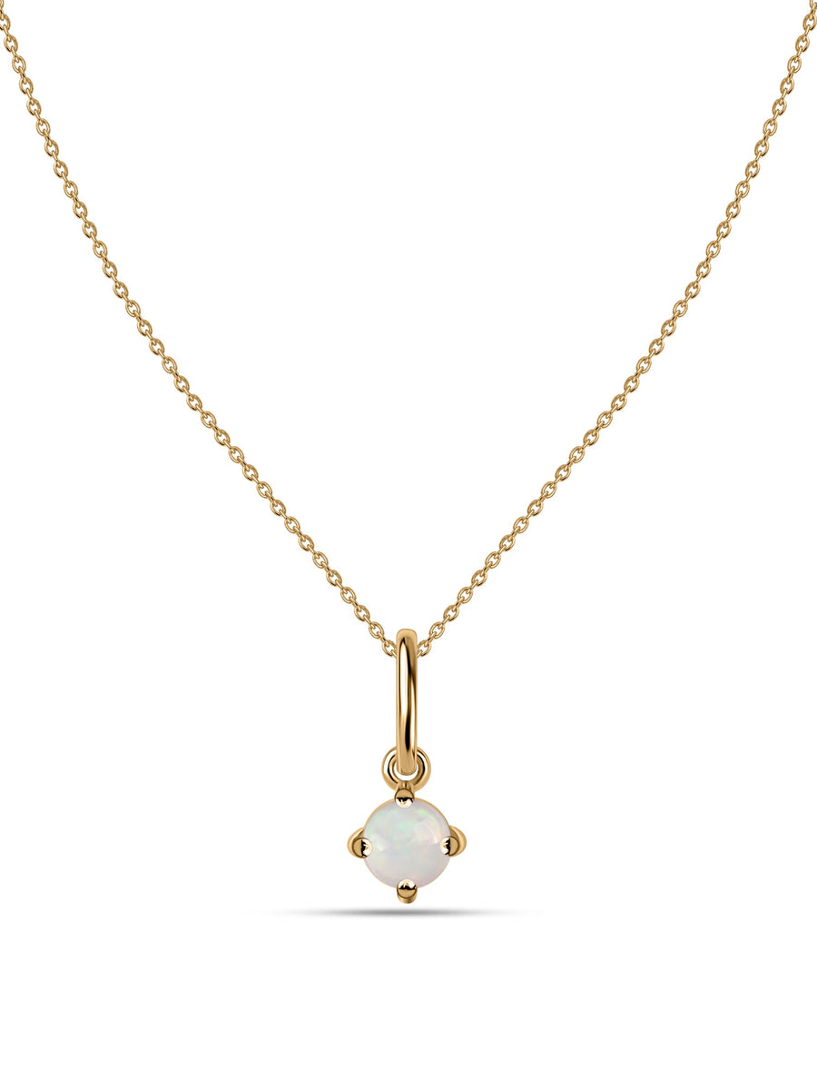 Natural Ethiopian Opal Gold Pendant With Chain