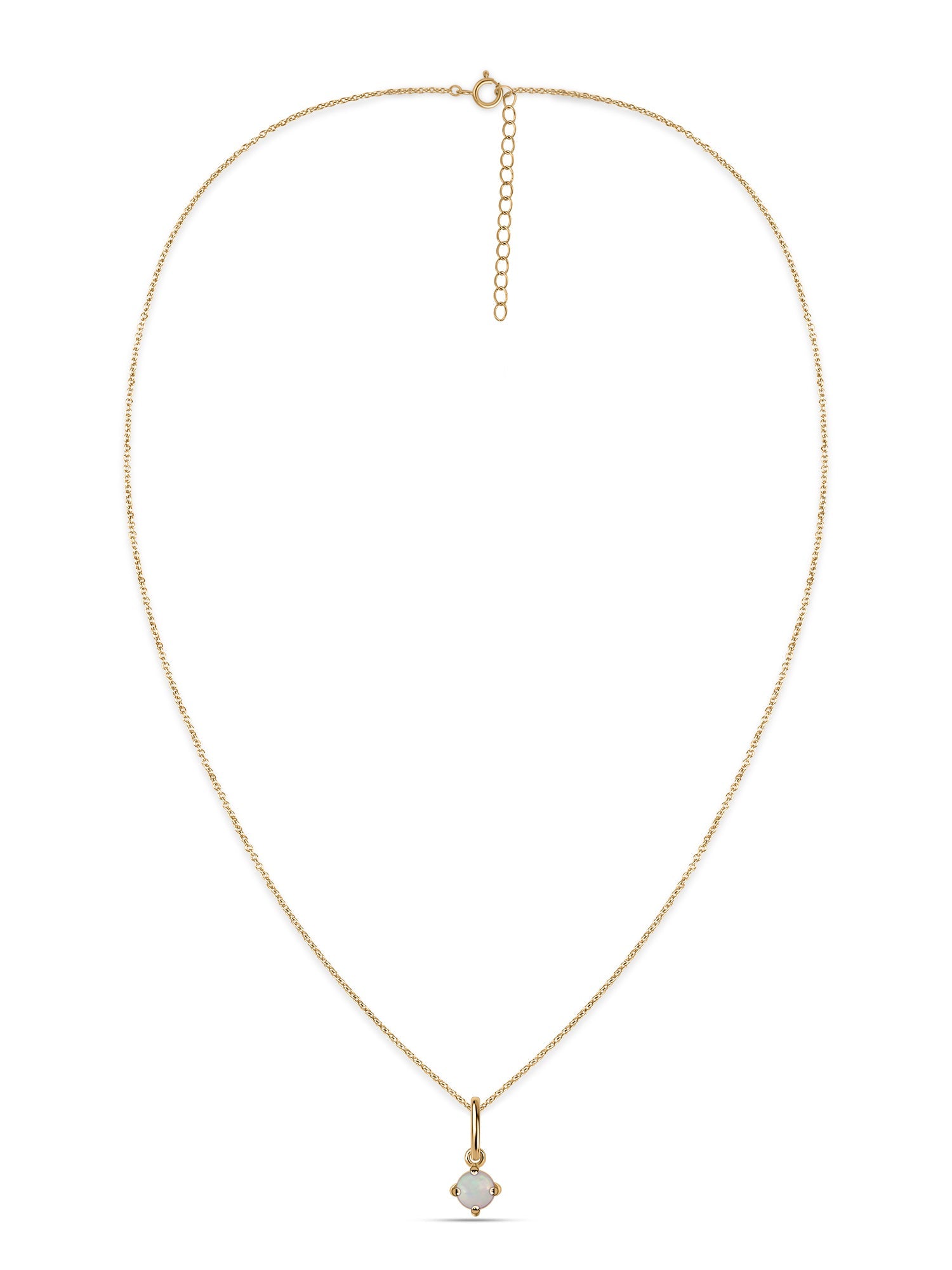 Natural Ethiopian Opal Gold Pendant With Chain