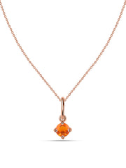Natural Fire Opal Pendant With Chain