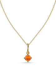 Natural Fire Opal Pendant With Chain